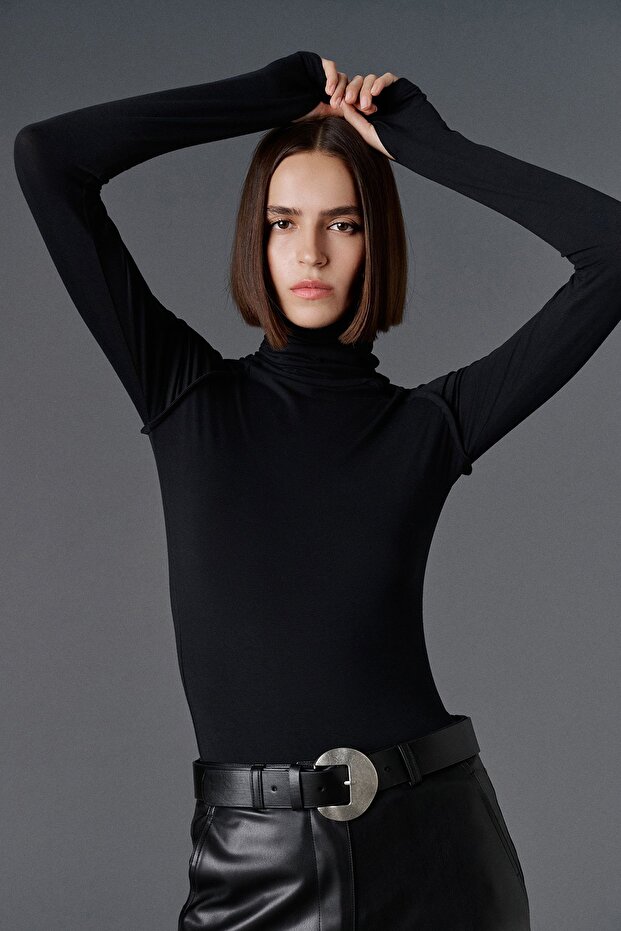 Balıkçı yaka basic bluz - 4