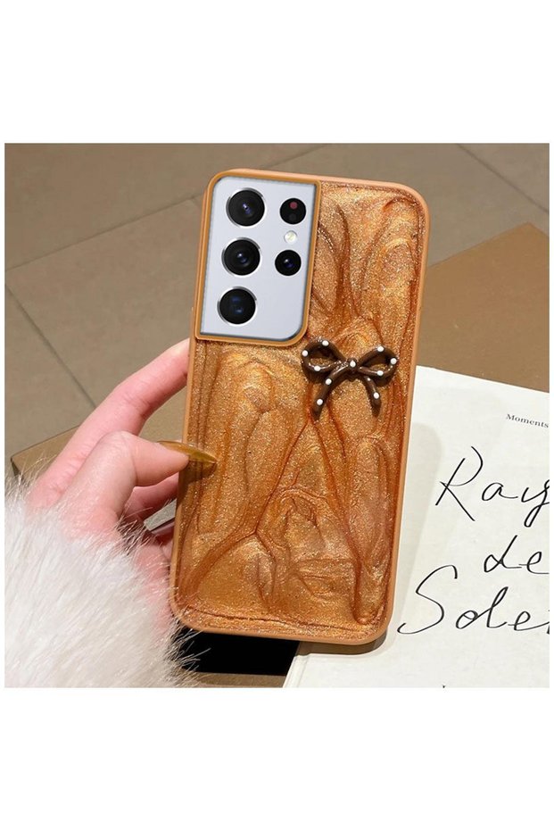 Samsung Galaxy S22 Ultra Compatible Case Fionka Silicone Case Brown