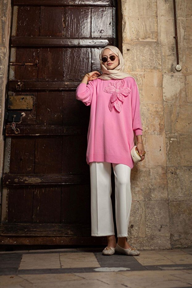 Dila Zambak Merserize Tunik Pembe - 2