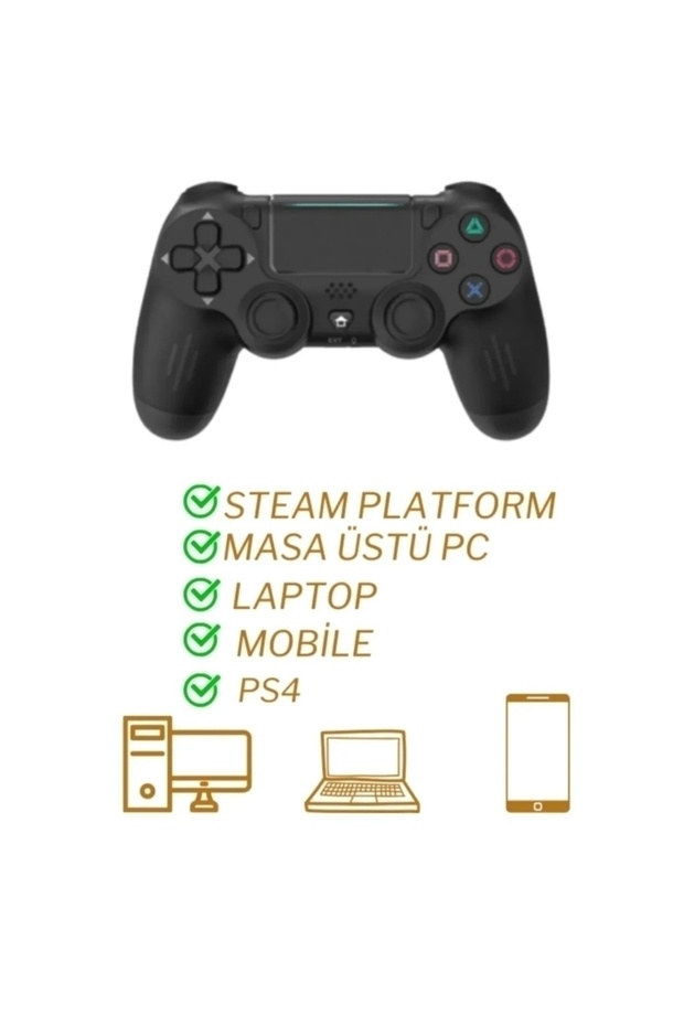 Ps 4 Joystick Tablet Telefon Pc PS4 Uyumlu Titreşimli Oyun Kolu 1 Adet - 3