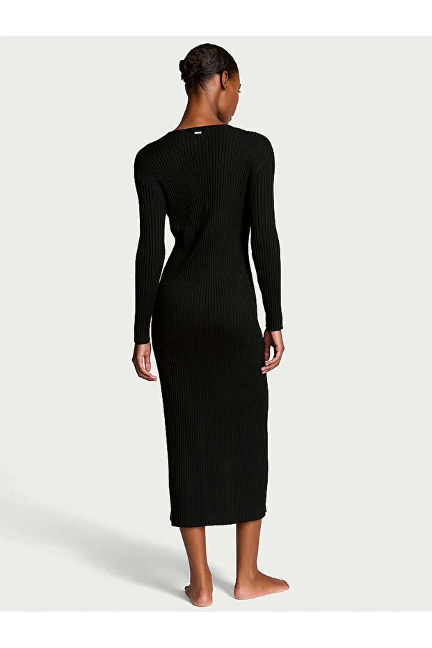 Lüks Krem Örgü Hırka Elbise - 2