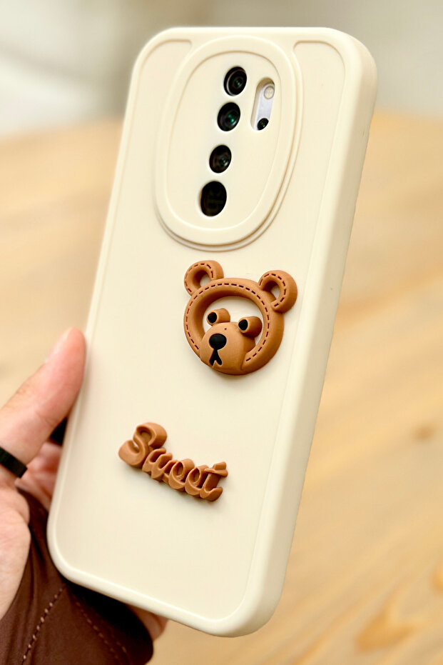 حافظة ريدمي نوت 8 برو ريدمي نوت 8 برو بنمط دب لطيف ثلاثي الأبعاد لطيف محمي بكاميرا جميلة على شكل سيليكون - 4