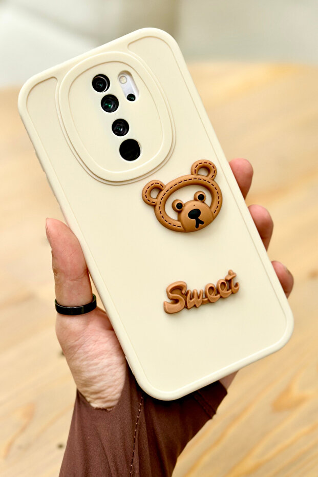 حافظة ريدمي نوت 8 برو ريدمي نوت 8 برو بنمط دب لطيف ثلاثي الأبعاد لطيف محمي بكاميرا جميلة على شكل سيليكون - 1