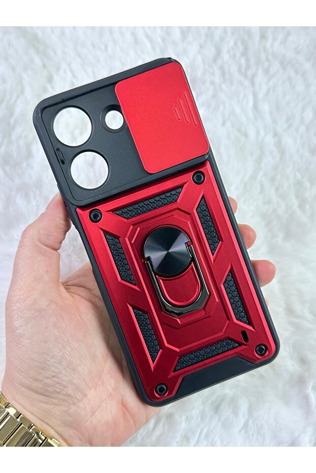 Redmi 13C- Camera Protected Skid Slide Ring Stand Tank Case
