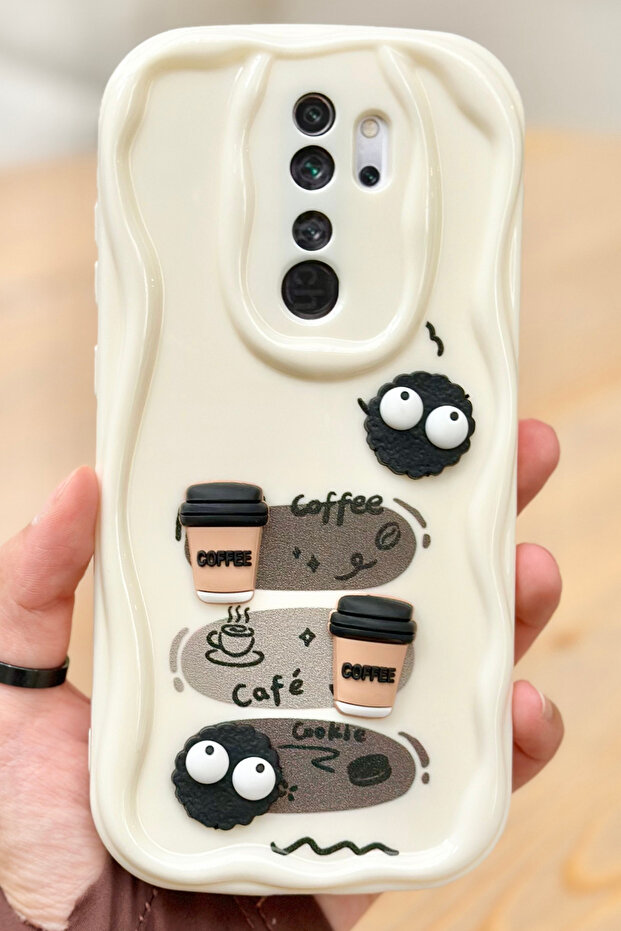 حافظة كوكي بتصميم لامع ثلاثي الأبعاد لهاتف Redmi Note 8 Pro بنمط بسكويت القهوة - 2