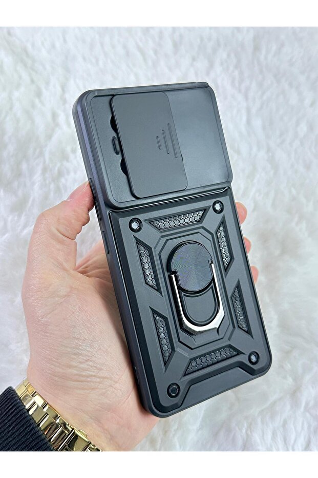 Redmi Note 13 Pro 4G - حافظة خزان مع حامل حلقي منزلق لحماية الكاميرا - 6