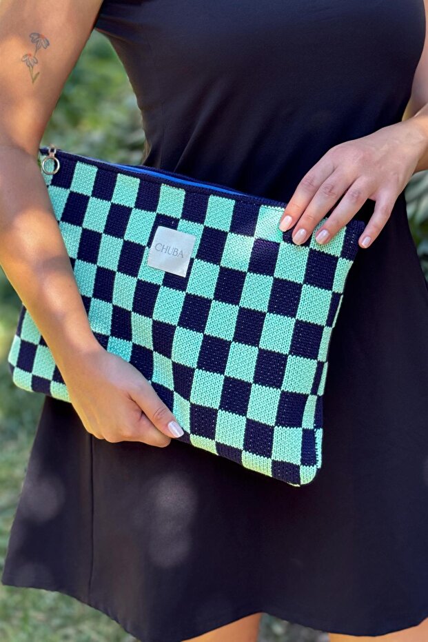 Lady Patterned Knitwear Laptop & MacBook & Tablet Case 13"-14" Inch Compatible Navy Blue-Mint Chax822