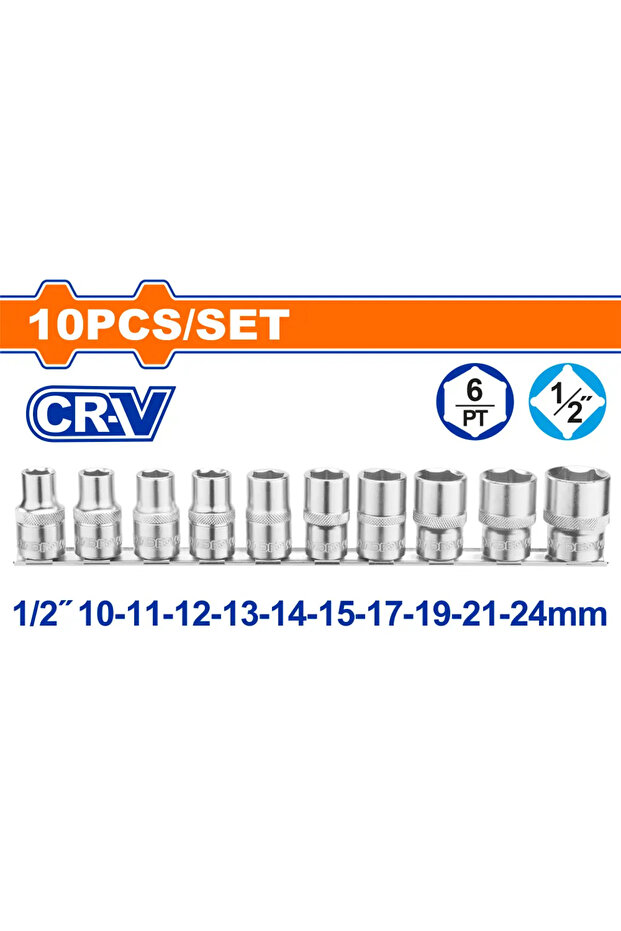 10-Piece 1/4" Chrome Pill Set - WST2410