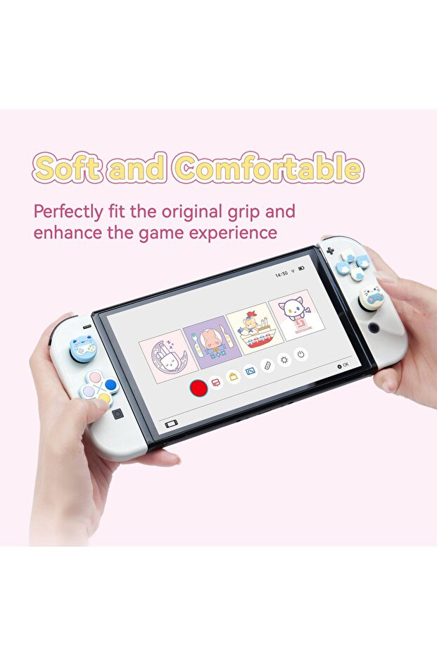 Silicone Cross D Pad Button Caps Set Joystick Cover Abxy Key Buttons Sticker Compatible Switch/Oled - 3