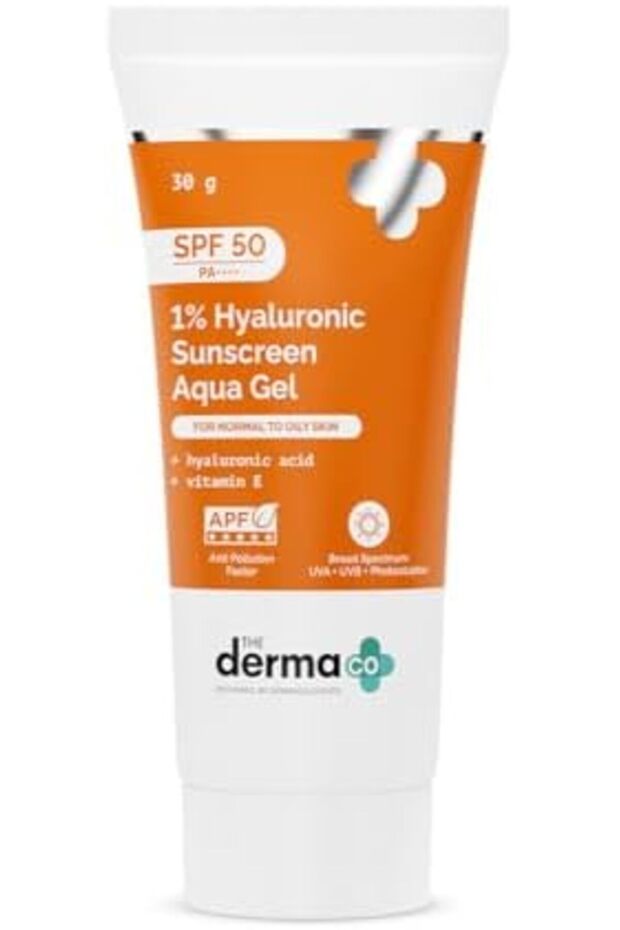 1% Hyaluronic Sunscreen SPF 50 Aqua Gel, PA++++, Lightweight, No white-cast for Broad S