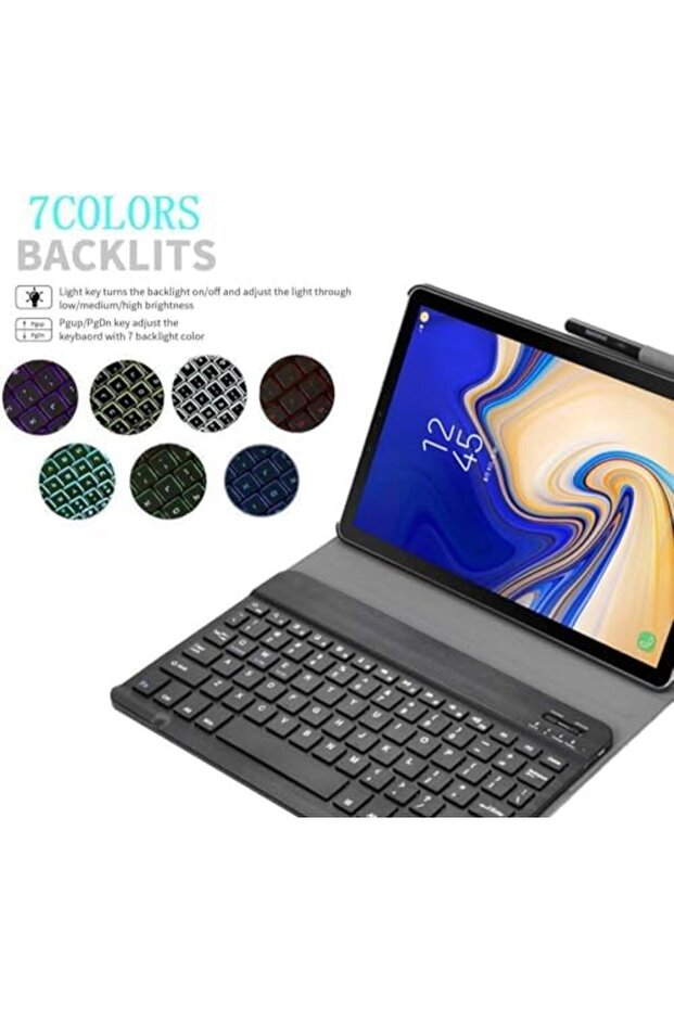 New Case Compatible for Galaxy Tab A 10.1 Keyboard Case T510 T515, Backlights Slim Shell Lightweight - 4