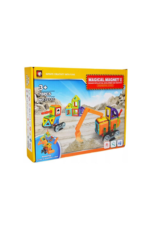 Xinbida 7211C Magical Magnet 78-Piece Magnetic Building Set – Educational STEM Toy for Ages 3+