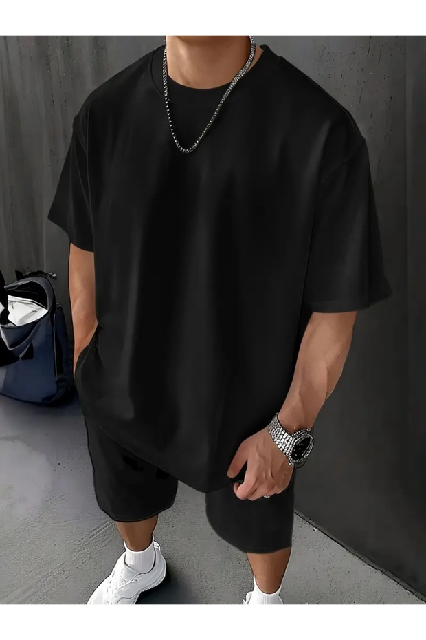 UNISEX TRICOU BASIC OVERSIZE CU GULER ROTUND - 1