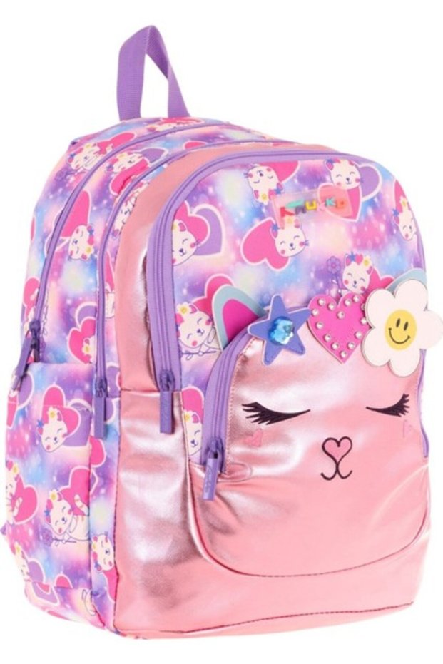 Kids Cat Shaped Girl's Four-Eye School Bag - L5219