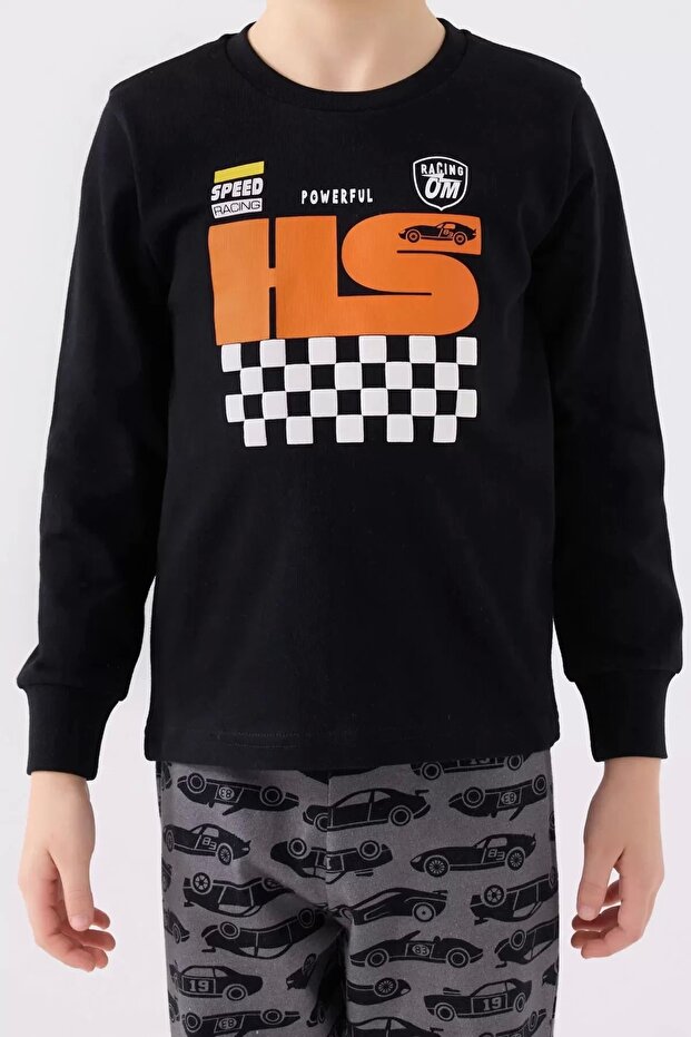 بدلة مزدوجة للأولاد - أسود - 3