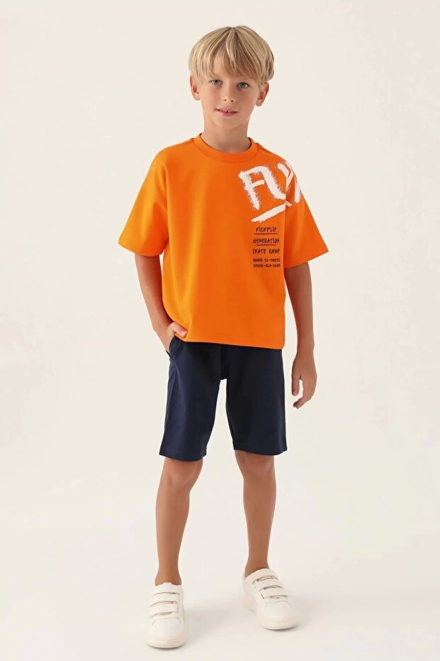 Men's child bermida set - orange - 1