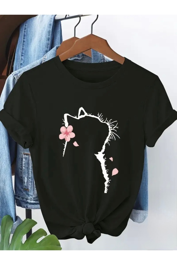 ΜΠΛΟΥΖΑ ΠΟΔΗΛΑΤΟΥ FLOWERED CAT OVERSIZE - 1