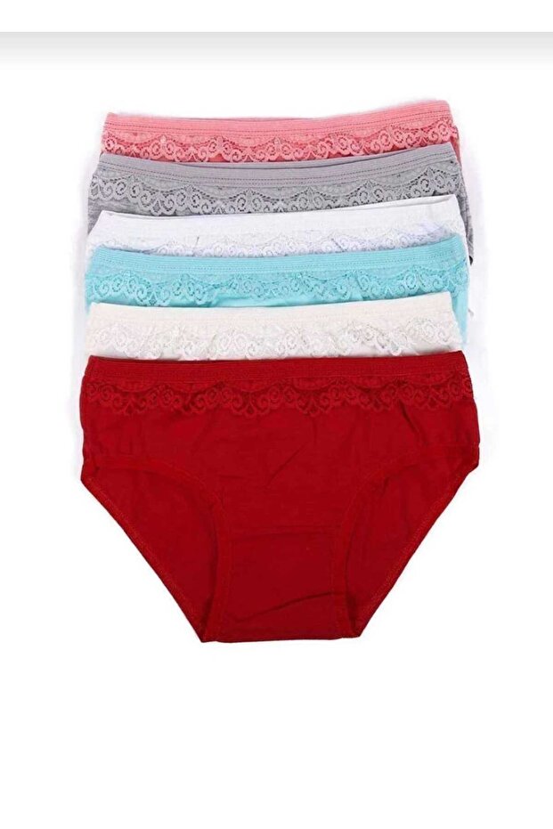 Girl's 6-Piece Colorful Patterned Cotton Silp Panties