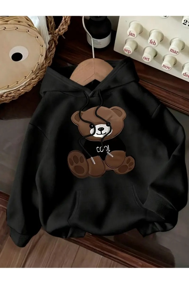 سويت شيرت مطبوع عليه COOL BEAR مقاس كبير