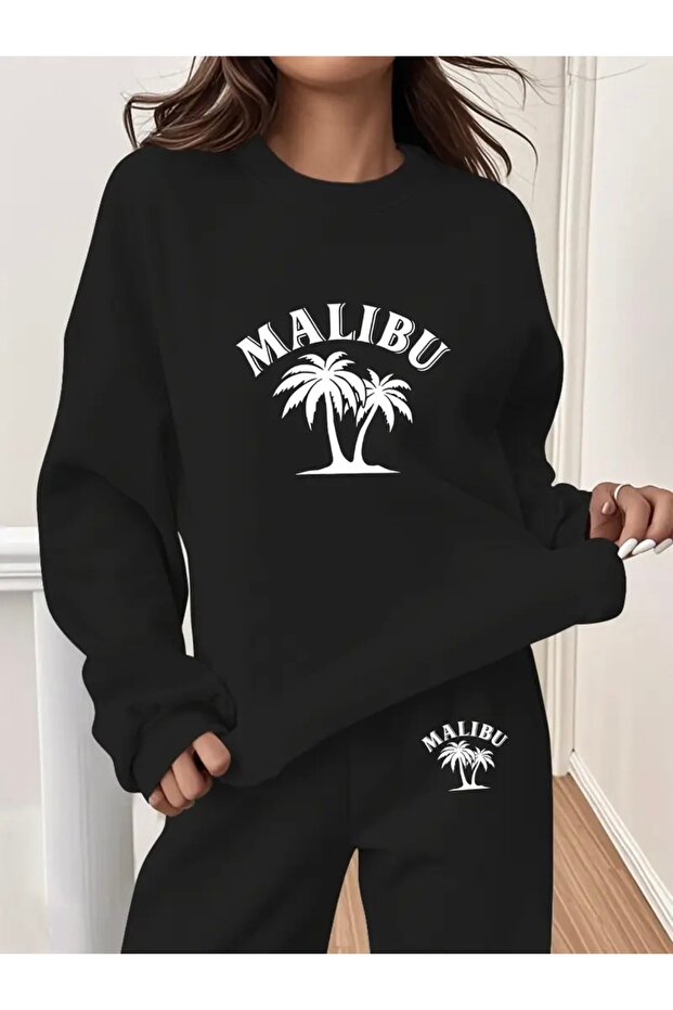 طقم بدلة رياضية MALIBU للجنسين برقبة دائرية سفلية/علوية