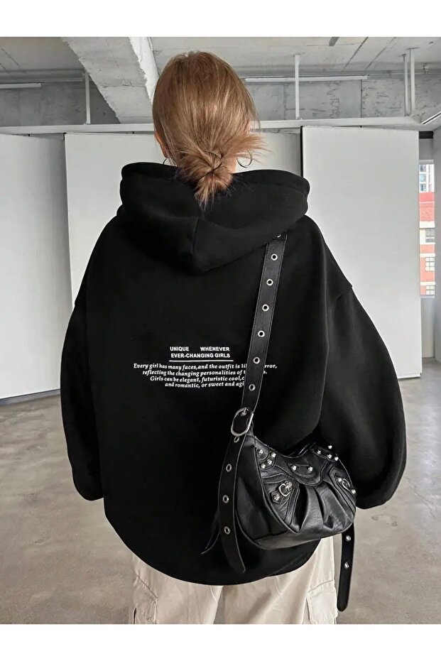 Unique Front and Back Printed Oversize Unisex Men/Women Hooded Sweatshirt