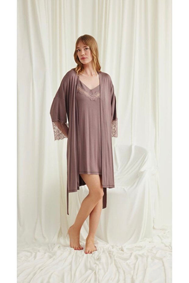 Monamise Lace Robe Set 18551