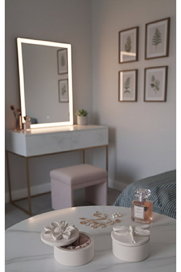 Dekoratif Takı ve Mücevher Kutusu, Yuvarlak Saklama Kutusu El Yapımı Modern Minimalist - 5