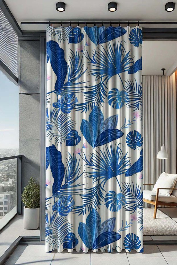 Waterproof Patterned Oxford Balcony Curtain Sunshade and Rain Cover with Color and 250 cm Length Options
