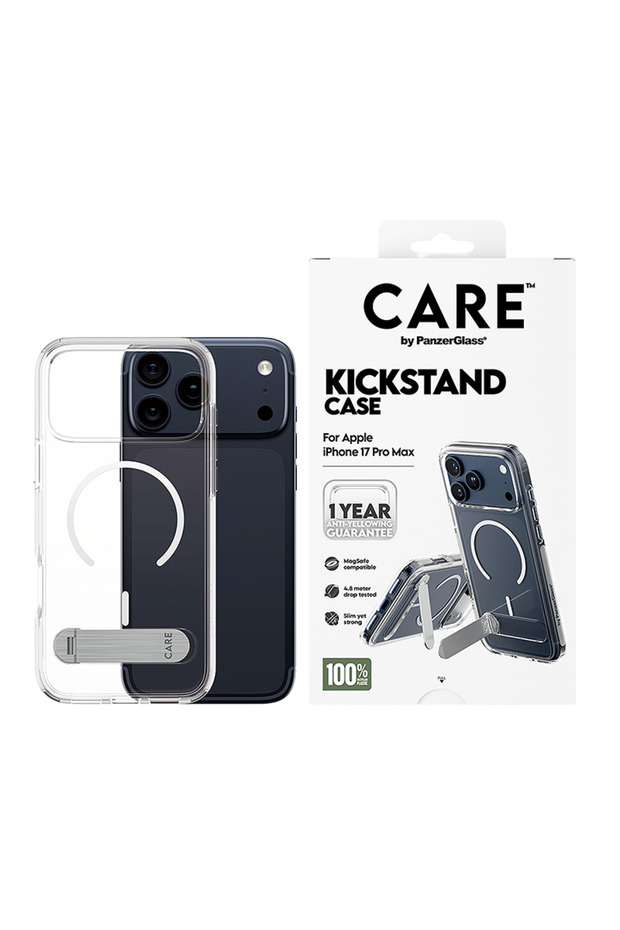 حافظة CARE Features مع حامل Magsafe لهاتف iPhone 17 Pro Max - شفاف
