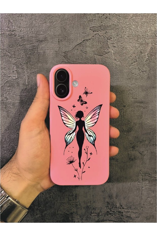 iPhone 17 Compatible Fairy Patterned Pink Case
