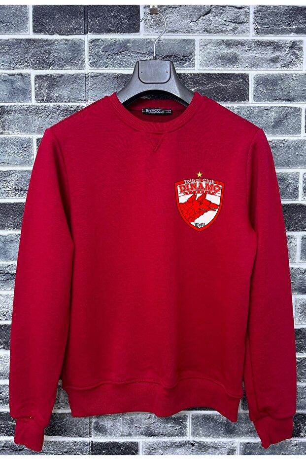 Hoodless Small Logo Dinamo Bükreş Sweatshirt Printed Long Sleeve Sweatshirt Without Hood