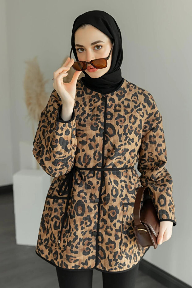 Leopar Kapitone Ceket - 2
