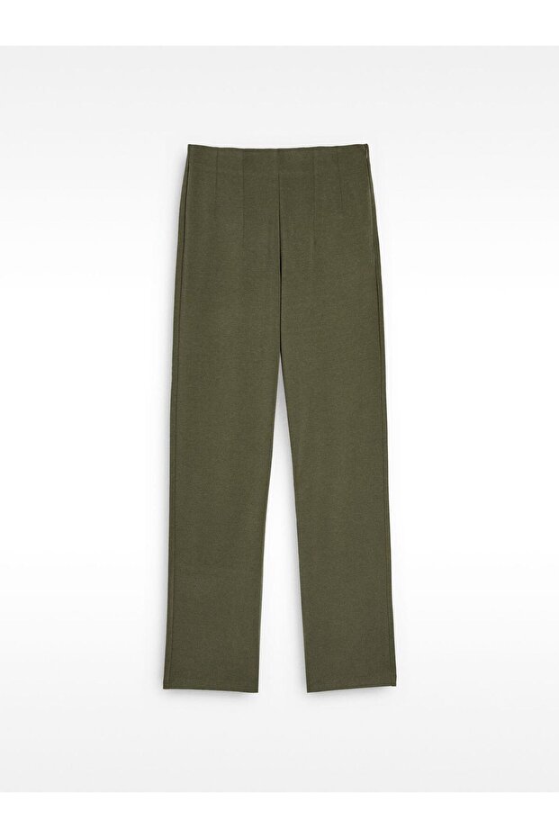 Elastik belli pileli pantolon - 6