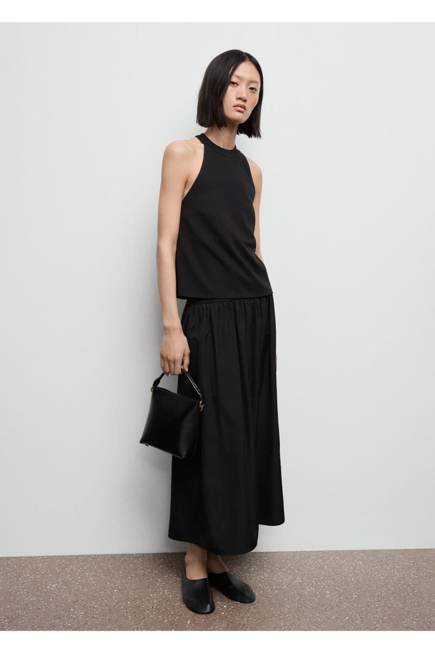 Sırt dekolteli halter bluz - 2