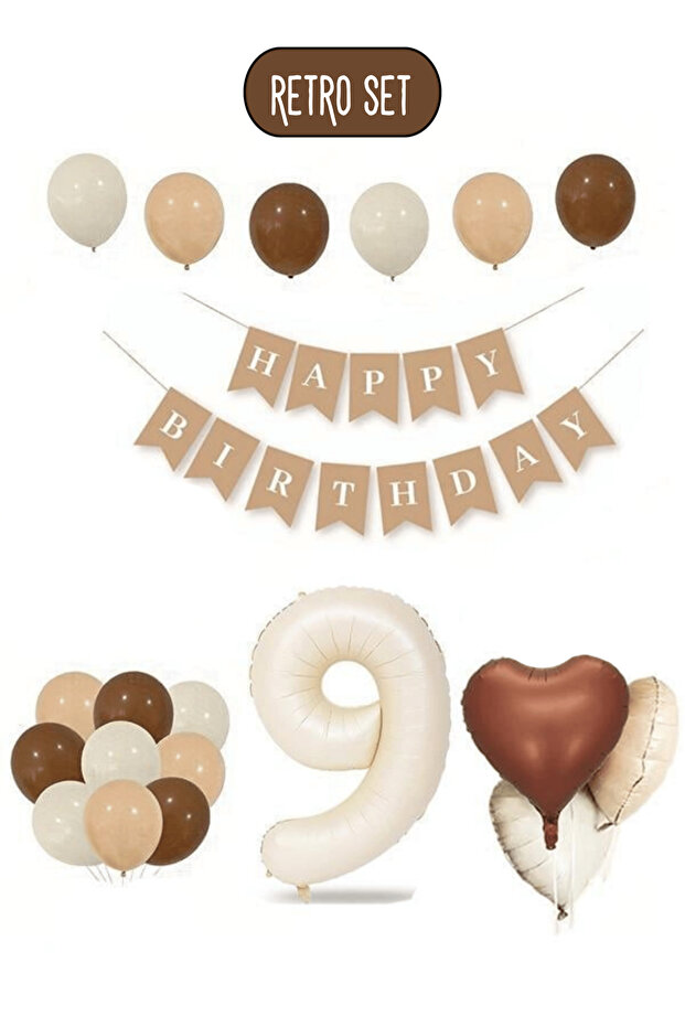 مجموعة عيد ميلاد ريترو لعمر 9 سنوات - 1