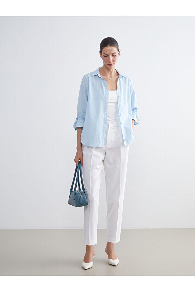 LCW Grace Regular Fit Fırfırlı Kadın Gömlek - 3