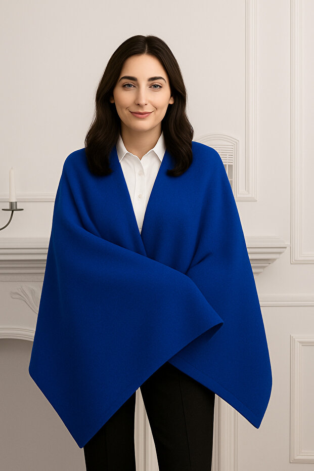 Blue Fleece Scarf Shoulder Scarf Cafe, Restaurant, Hotel Scarf