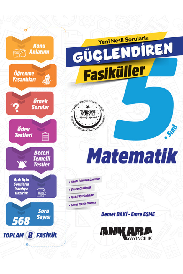 5.Sınıf Ankara Güçlendiren Matematik Fasikülleri / 568 Soru - Konu Anlatım - Örnek Sorular - Ödev Te - 1