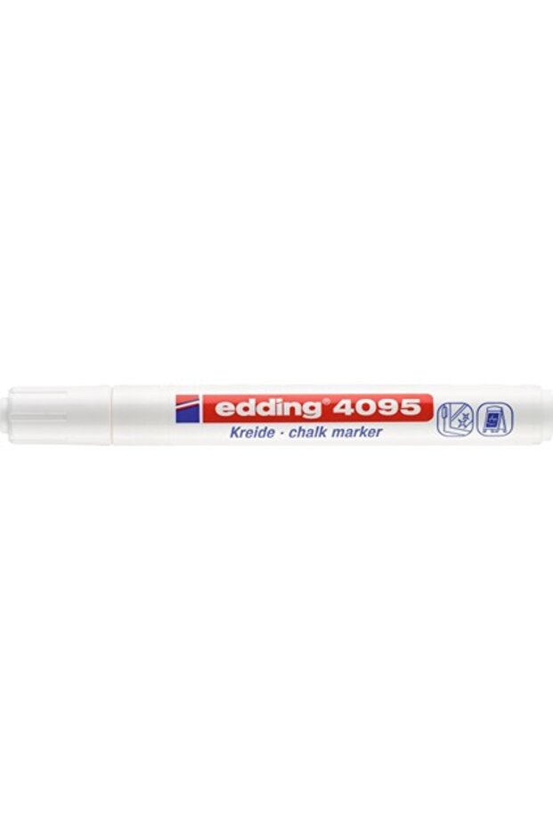 قلم زجاجي أبيض E-4095 – قلم تحديد متين ذو رأس قابل للمسح على الزجاج والأسطح الملساء