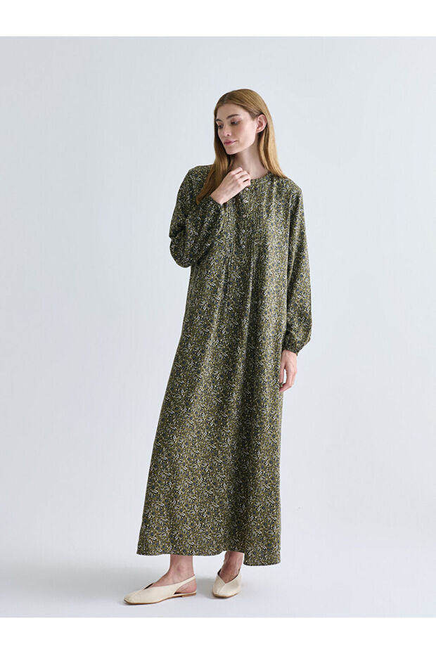 Create Your Style from Uzg Store |   Plus Size Judge Collar Patterned A-Line Dress - 2