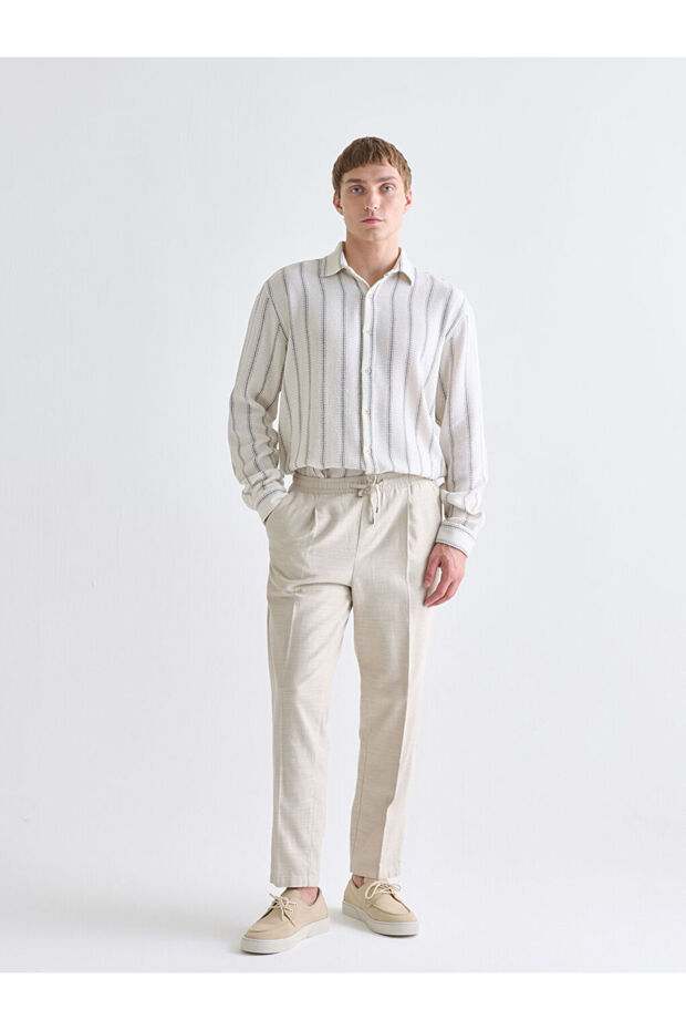 Sparkling Selections from Shining Store |   Standard Fit Linen Look Men's Trousers - 1