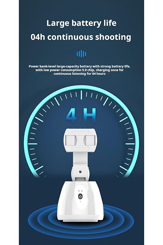 Auto Face Tracking Tripod, 360° Rotation Face Tracking Phone Mount No App Required - 7