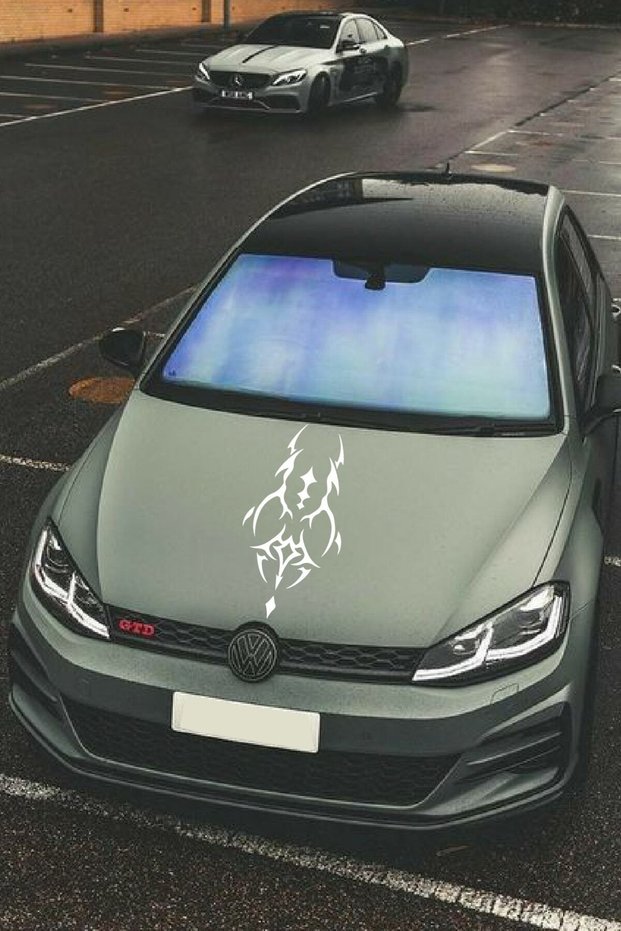 Auto Hood Stripe Special New Design Sticker White with Tattoo Design 25*60 cm