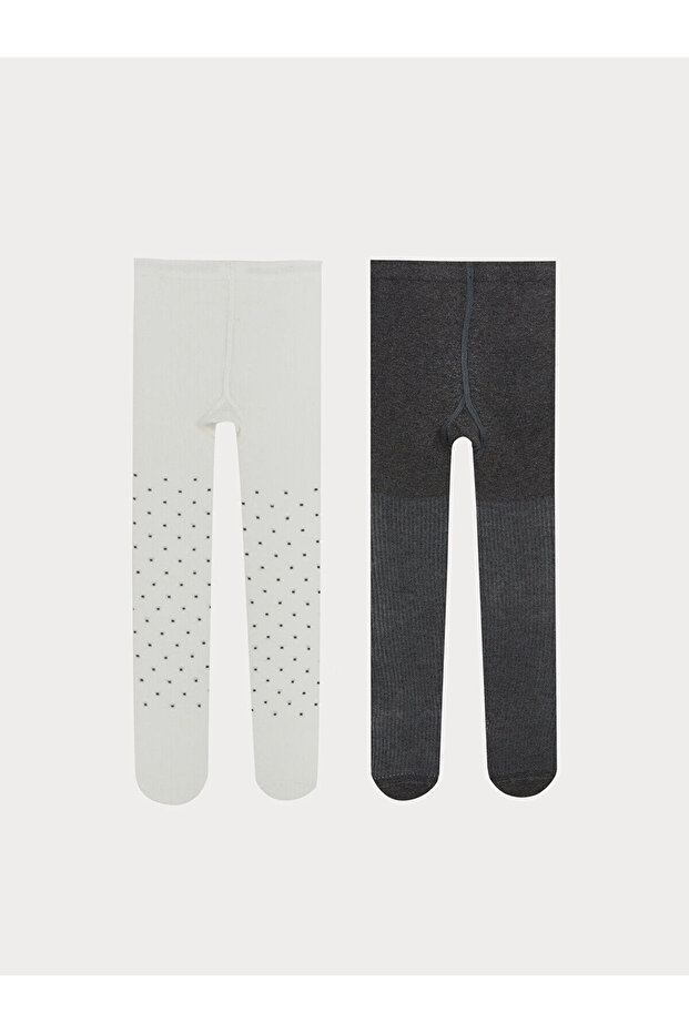 Cey New Season Polka Dot Patterned Girls' Pantyhose 2-Piece