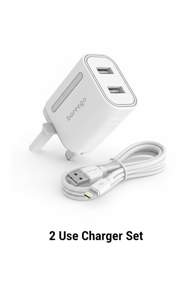 شاحن سريع بمنفذين مع كابل Lightning لأجهزة IOS -PC04