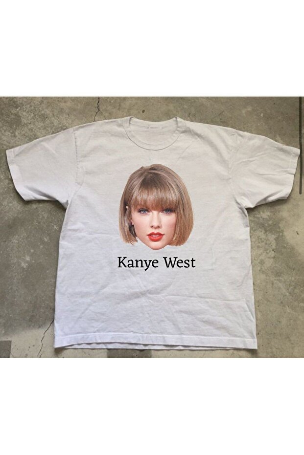 White Kanye West Taylor Swift T-Shirt Oversized