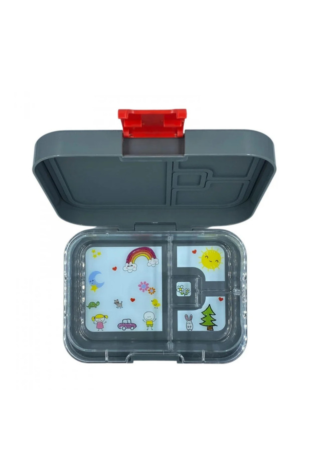 تايني ويل - صندوق طعام أربع أقسام رمادي - 2