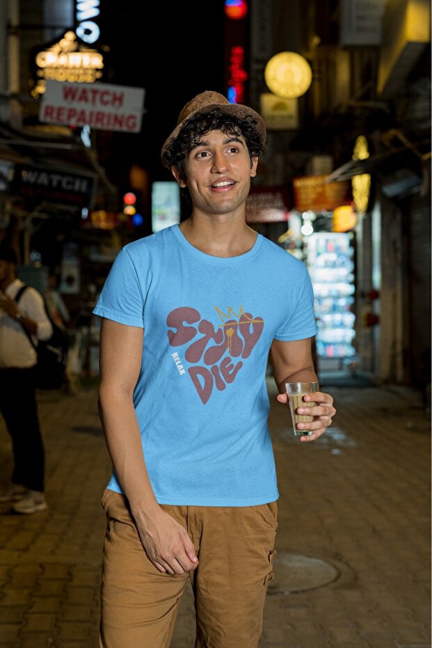 Men's Staydie Transfer Printed Round Neck Short Sleeve T-Shirt