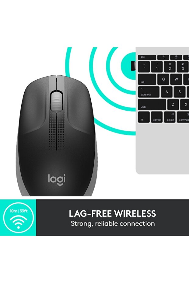 Mouse wireless M190, Gri mediu - 3