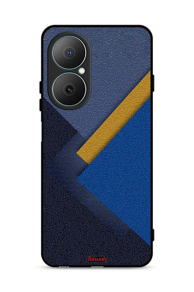 Huawei Nova Y73 Protective Case Cover Triangles Leather Shades Pattern
